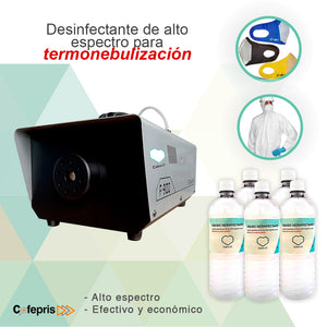 Máquina Desinfectante de Humo Termonebulizadora 900W + 5 litros sanitizante