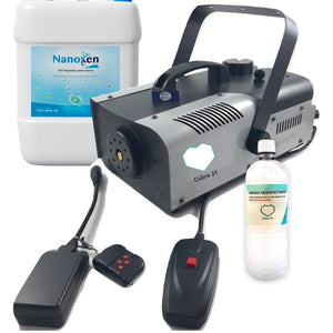 Maquina de Humo desinfectante termonebulizadora 900W+ 2 Litros de Nanoxen Sanitizante